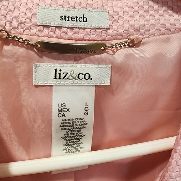LIZ & CO. pink Short Vintage Vibes Blazer size L - Picture 6 of 11